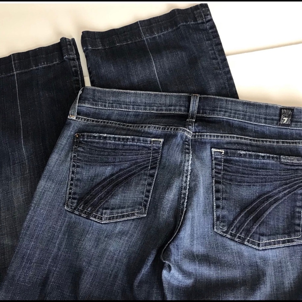 DOJO 7 For All Mankind Sz 29 Dark Wash Flare Jeans